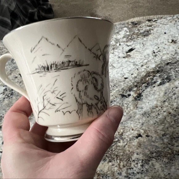 Hand painted Moose Family coffee cup - Picture 3 of 5